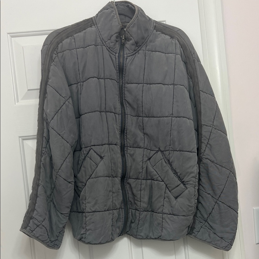 Free People Quilted Dolman Gray Jacket